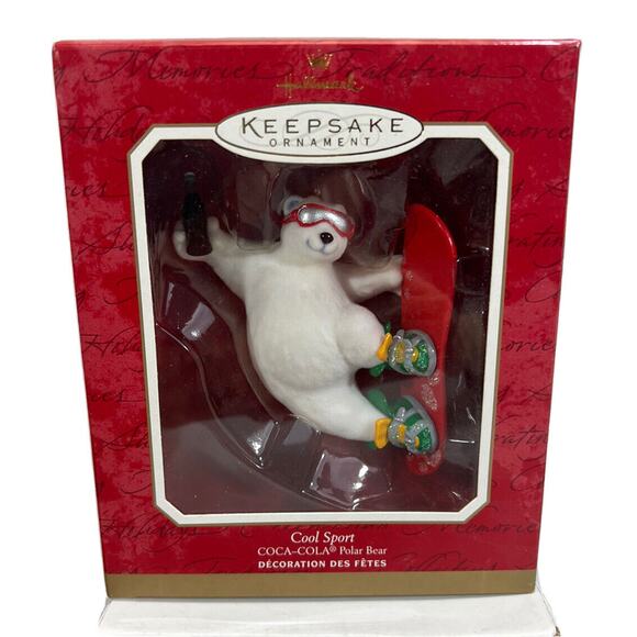 Hallmark Keepsake Ornament Coca-Cola Polar Bear Snowboard Decoration Cool Sport - Picture 1 of 3
